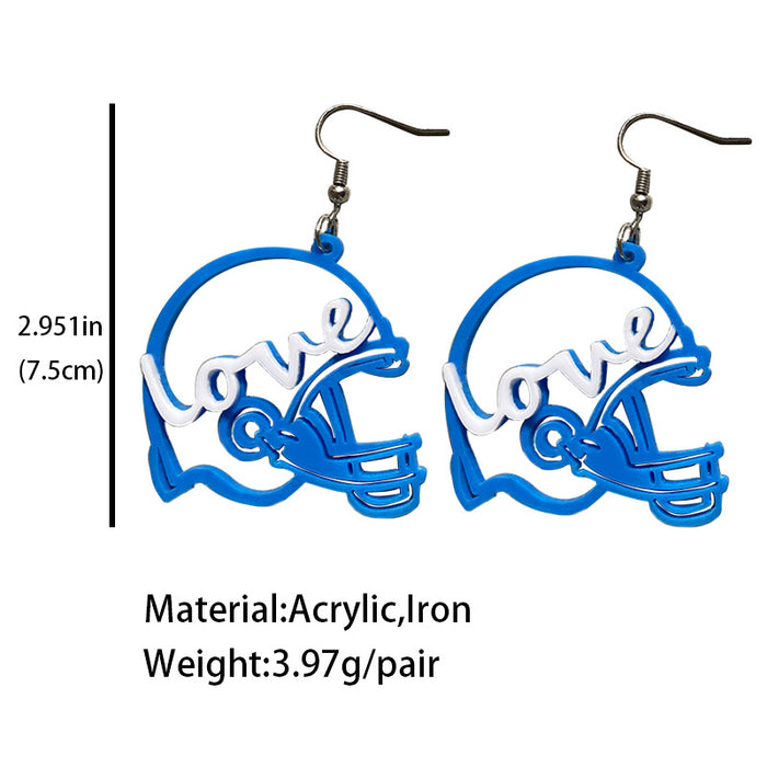 Acrylic football helmet earrings