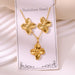 Wholesale 304 stainless steel hydraulic gold-plated earrings and necklace sets - wallojewerly 