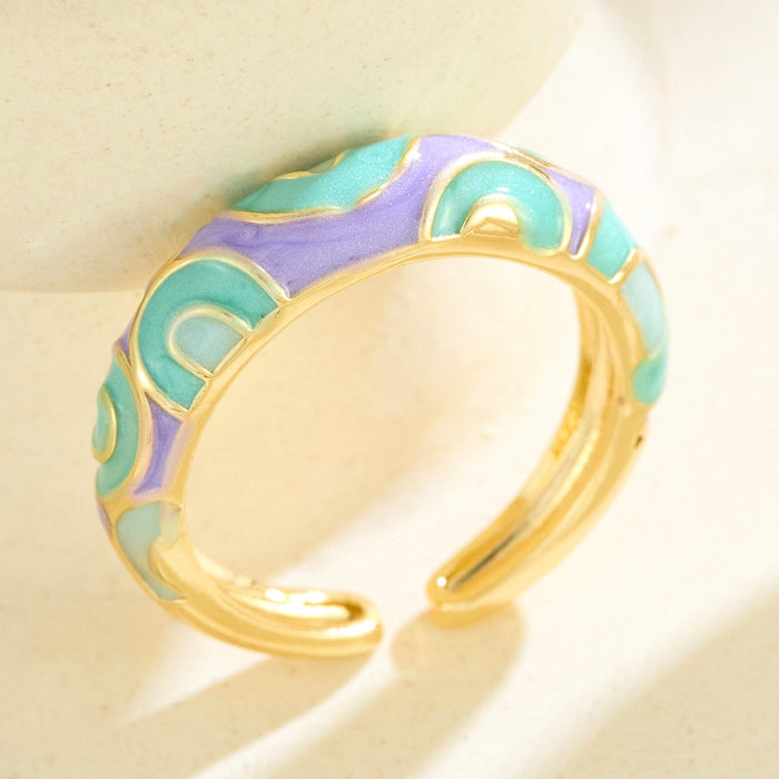 Wholesale colorful enamel leopard print rings