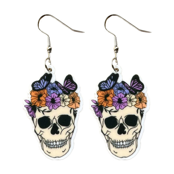 White Ghost Acrylic Halloween Earrings