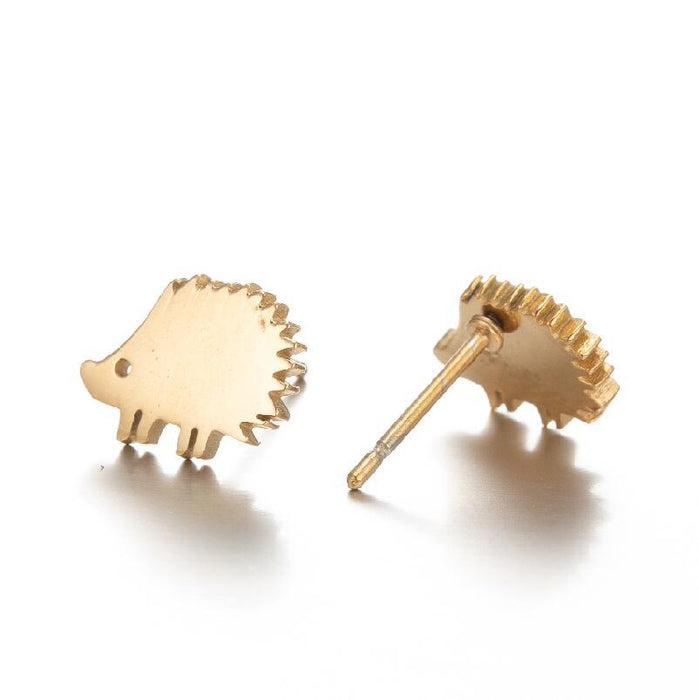 Hedgehog earrings, Japanese simple cute ins fashion small mini animal earrings cross-border accessories in stock