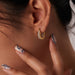 Cross-Border Emerald Titanium Steel Hoop Earrings - Vintage High-End Jewelry for Women - wallojewerly 