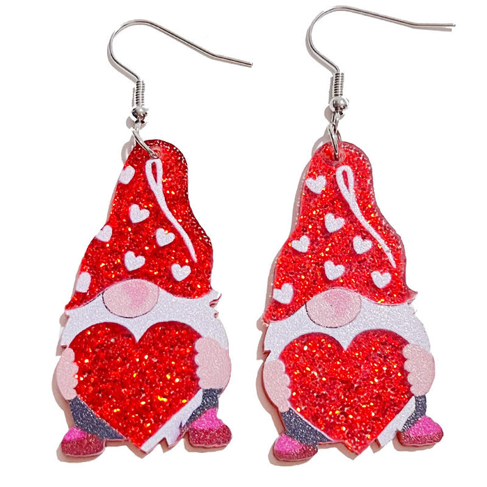 Christmas red little man acrylic earrings