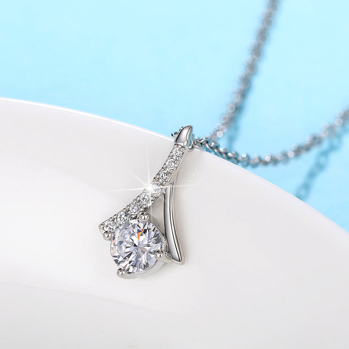 Korean Fashion Skirt Fan Pendant Herringbone Necklace for Women