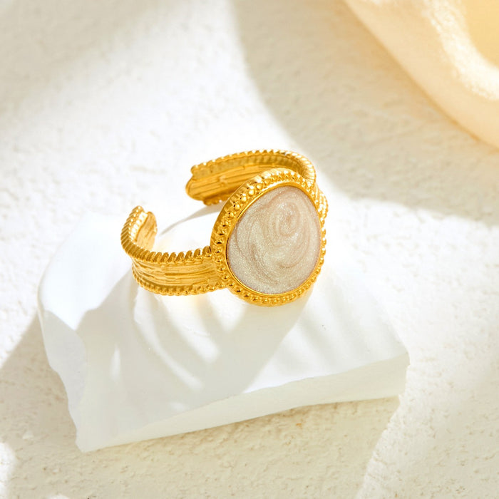 Wholesale stainless steel enamel dripping round open wedding rings