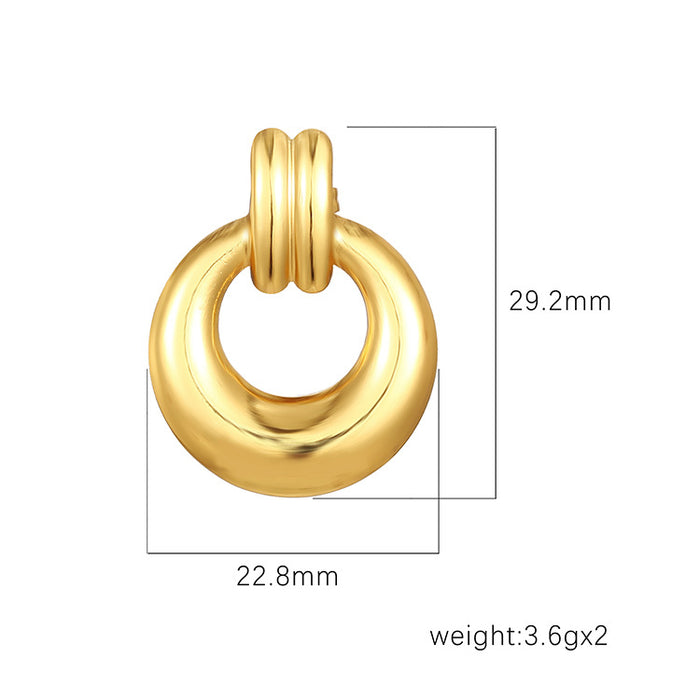 All-match light luxury earrings 18K gold-plated stainless steel earrings