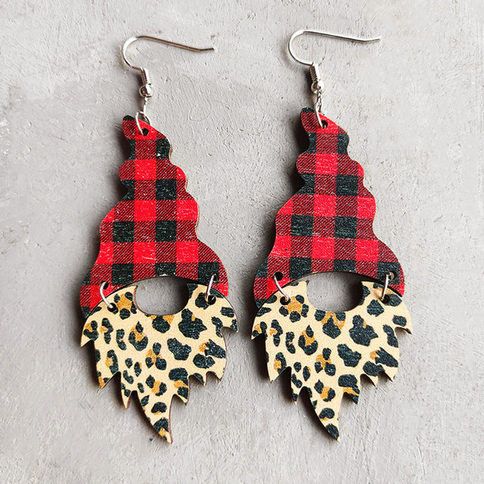 Wooden Christmas tree earrings