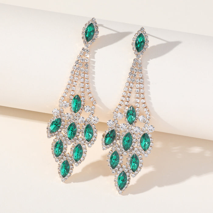 Luxury Zircon Earrings - Exaggerated Dangles for Brides and Special Occasions