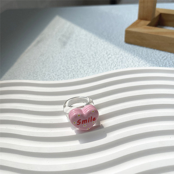 Fun macaron love resin ring