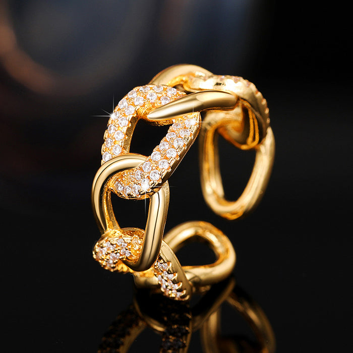 Temperament chain ring, atmospheric light luxury niche design index finger ring