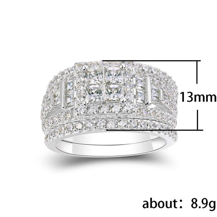 Wide version men's ring high-end full diamond hip-hop style trendy ring