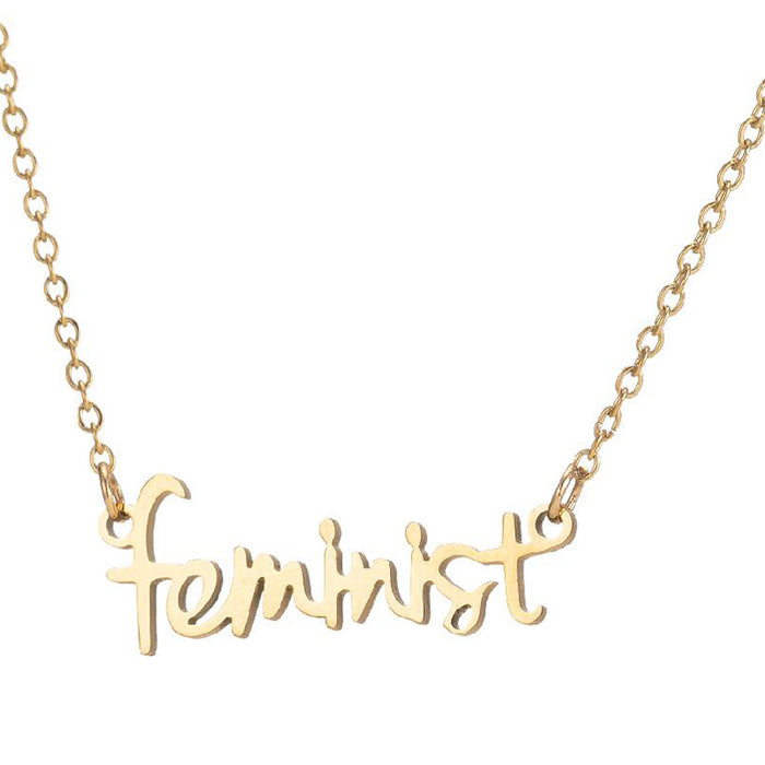 Feminist feminism pendant necklace, cross-border new fashion letter necklace wholesale