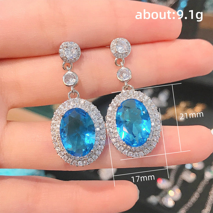 Colored Treasure Series Yellow Diamond Earrings Light Luxury Long Earrings