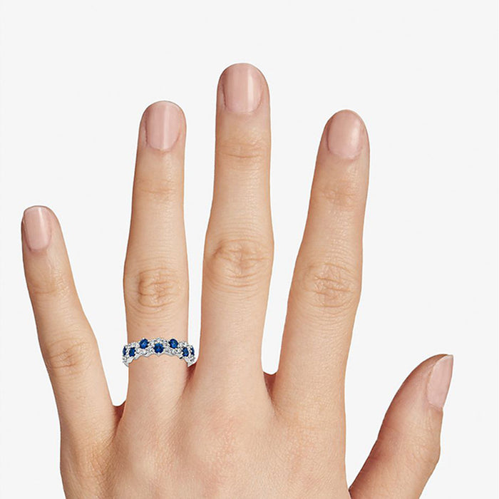 Anillo geométrico azul Klein de alta calidad para parejas de hombres y mujeres.