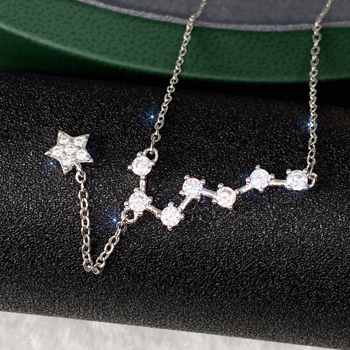 Big Dipper Pendant Tassel Star Clavicle Necklace for Women