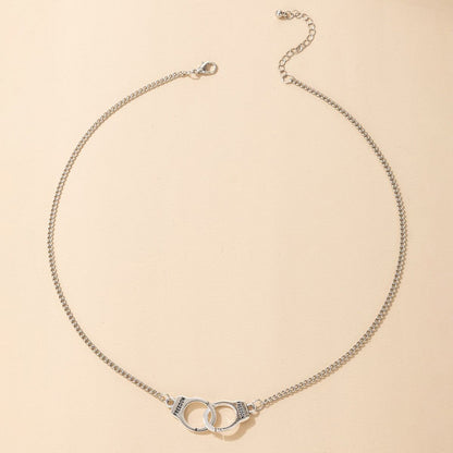 Fashionable Handcuff Double-Layer Anklet with Letter and Silver Chain Design