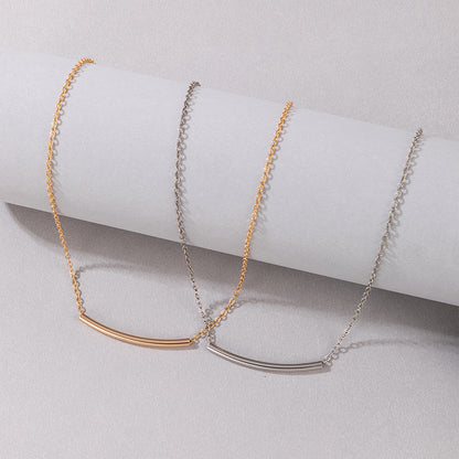 Geometric Chain Necklace - Minimalist Hip-Hop Style with Simple Line Design