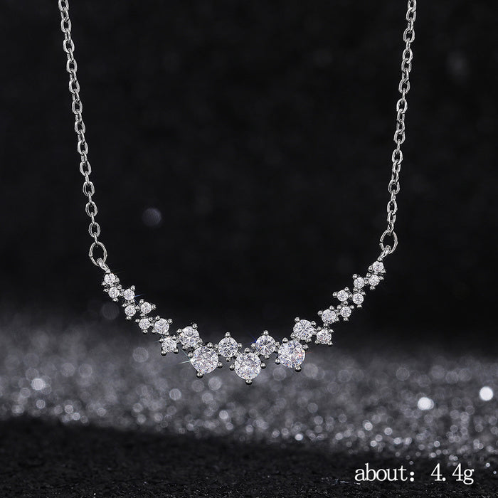 Korean style brilliant starlight zircon pendant necklace, women's necklace