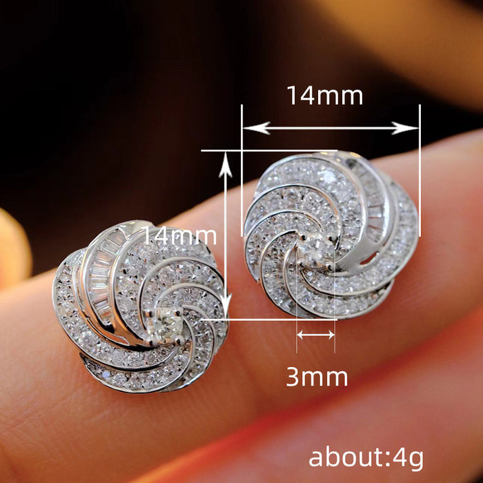 Zirconia Rotating Earrings