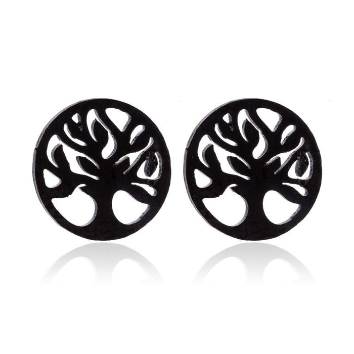 Tree of Life Stainless Steel Stud Earrings - Elegant and Symbolic Jewelry for Women