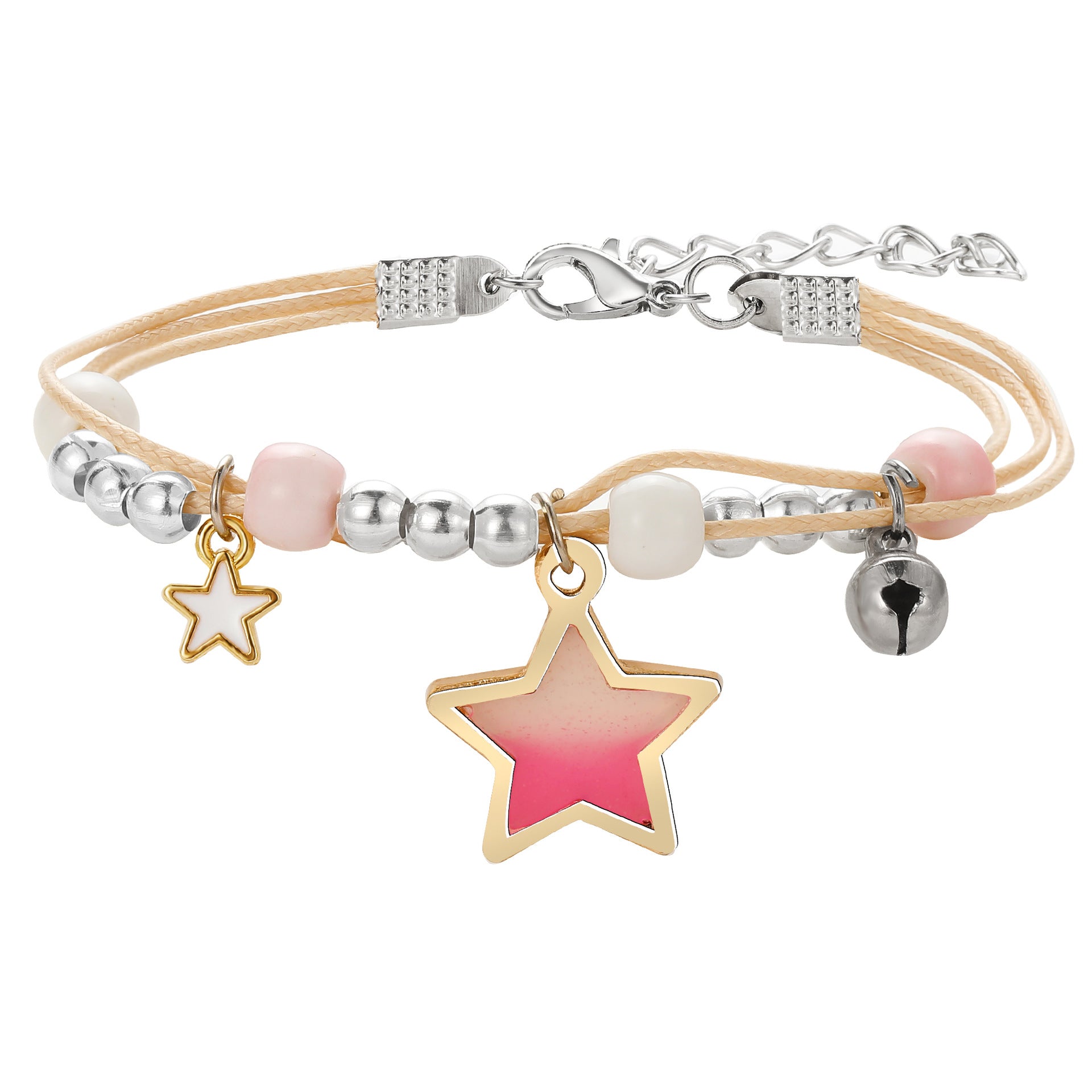 Alloy Star Shell Cactus Ceramic Couple Bracelet - wallojewerly 