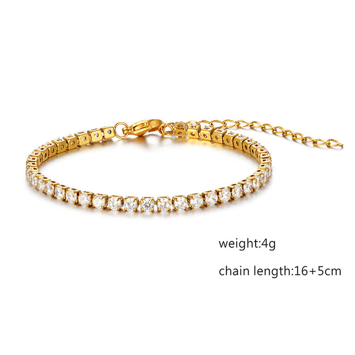 18K Gold Plated Stainless Steel Diamond Zircon Women's Bracelet