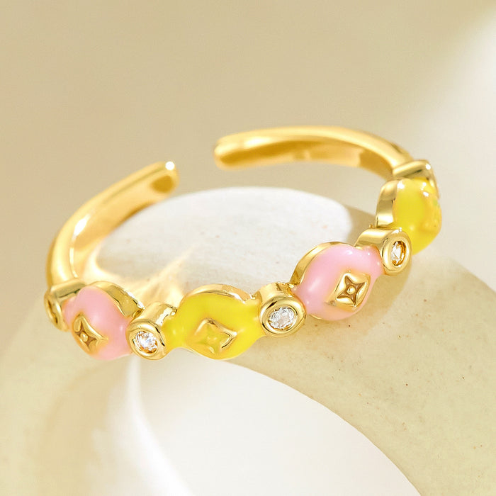 Wholesale copper dripping flower open rings