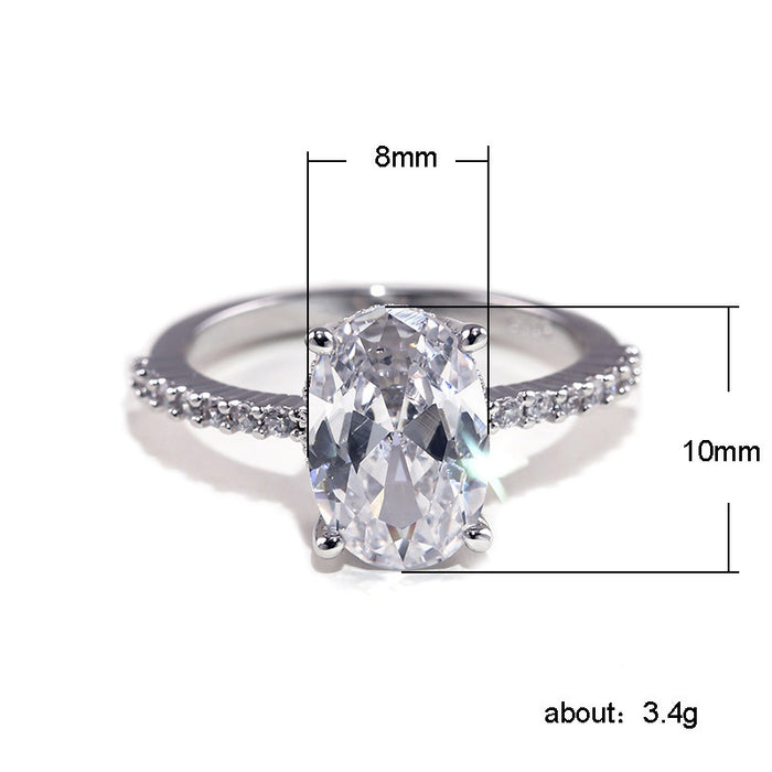 Personalized Zirconia White Gold Engagement Ring