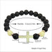 Wholesale Multi-colored Glow-in-the-Dark Volcanic Stone Bracelets with Cross Beads - wallojewerly 