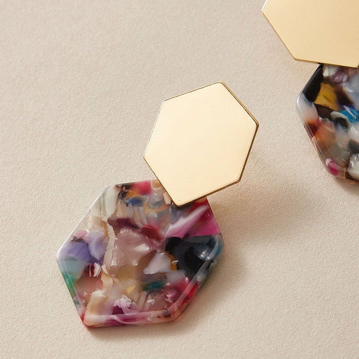 Colorful Acrylic Acetate Geometric Stud Earrings