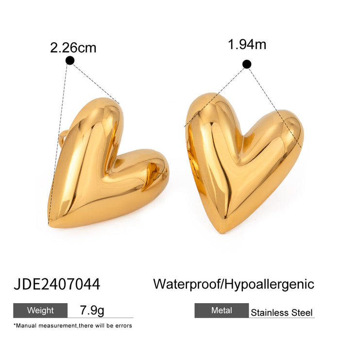 Stainless steel open ring heart ear bone clip no fading titanium steel