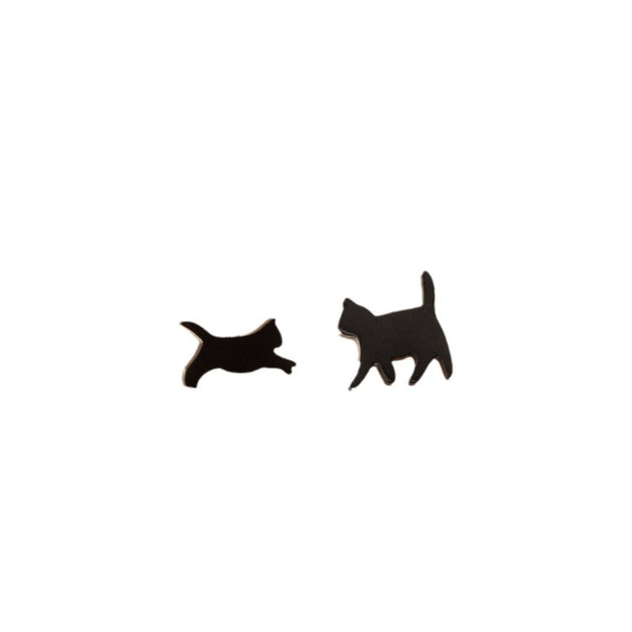 Running Cat Stainless Steel Earrings - Fun and Playful Animal Jewelry