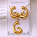 Wholesale 304 stainless steel hydraulic gold-plated earrings and necklace sets - wallojewerly 