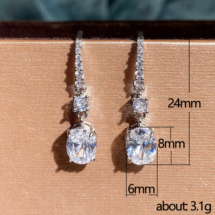 Colored diamond earrings multi-color series earrings fashion live broadcast