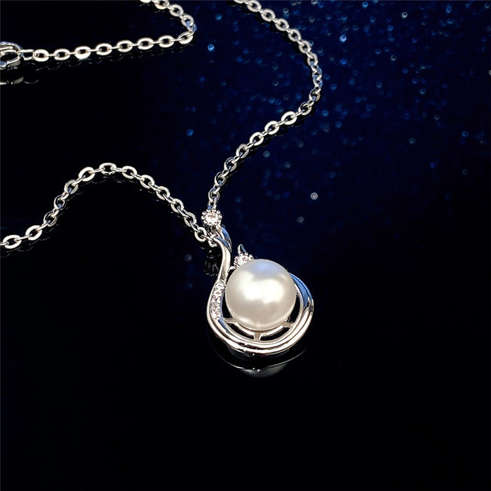 Baroque artificial pearl simple geometric necklace