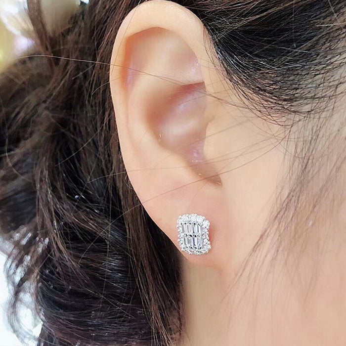 Square crystal earrings zircon earrings wholesale