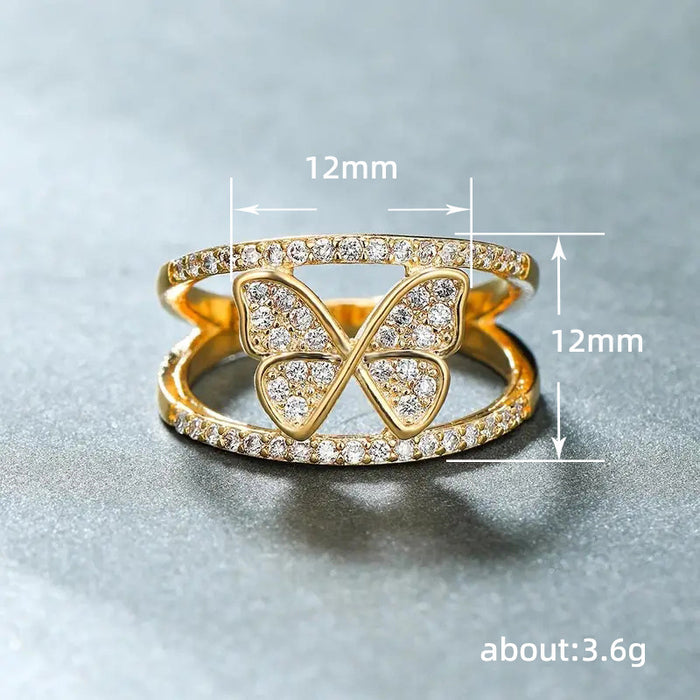 Anillo de mariposa con personalidad de estilo coreano hueco