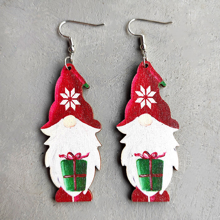 Wooden Santa earrings