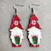 Red and Black Plaid Christmas Santa Earrings - wallojewerly 