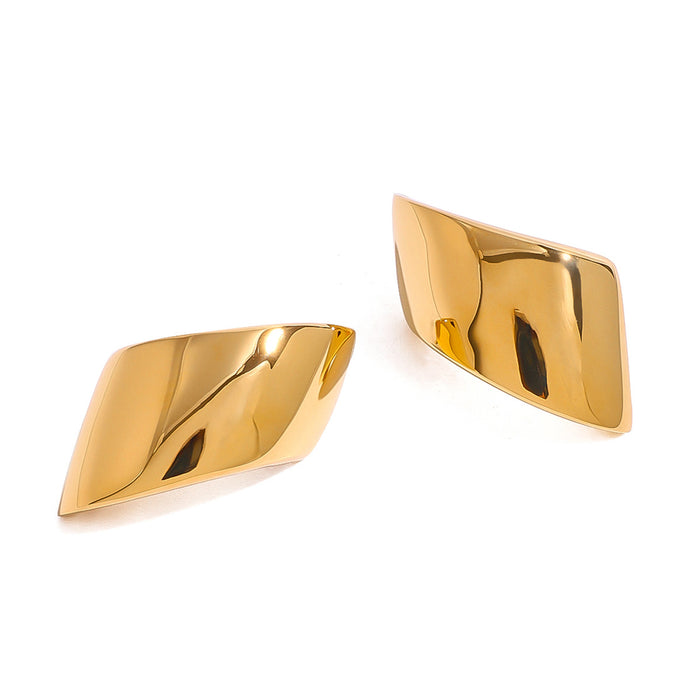 18k gold plated geometric earrings, versatile and simple commuting style