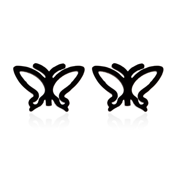 Butterfly Hollow Stainless Steel Stud Earrings - Elegant and Luxurious Jewelry