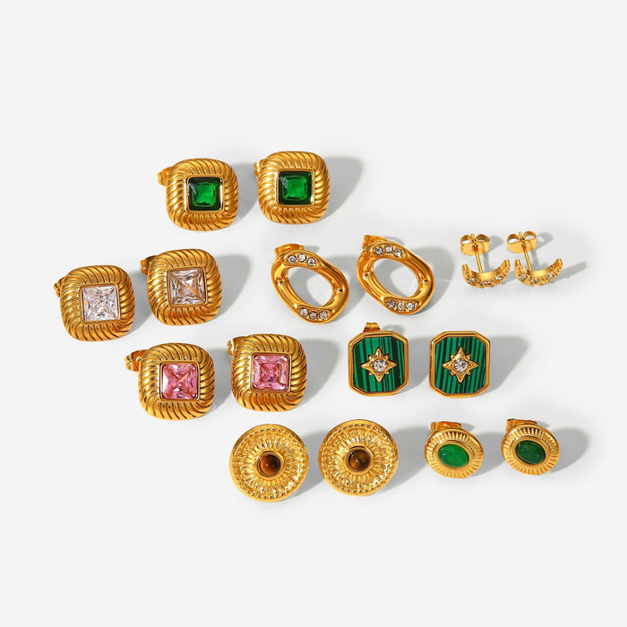 Pendientes únicos de alta gama: joyas de estilo francés vintage que no se decoloran para mujeres
