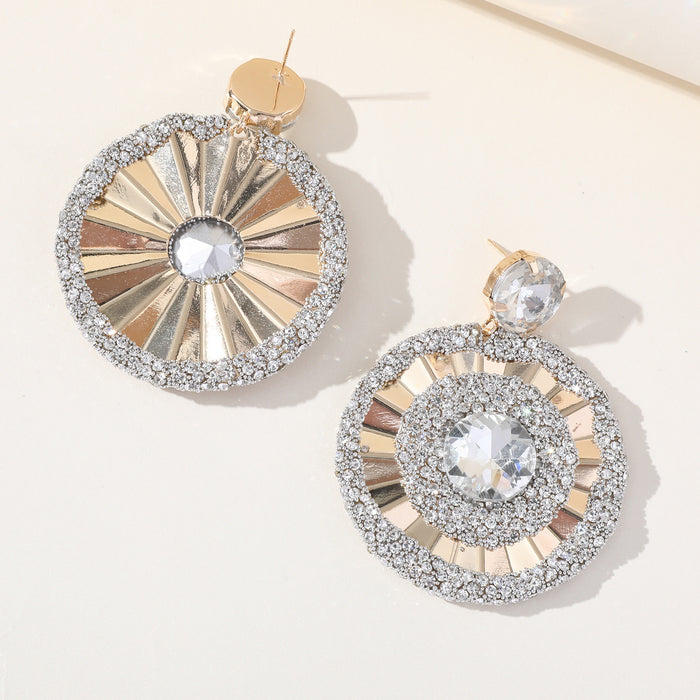 Pendientes circulares de perlas grandes: joyas de diamantes de imitación de moda para un estilo sofisticado