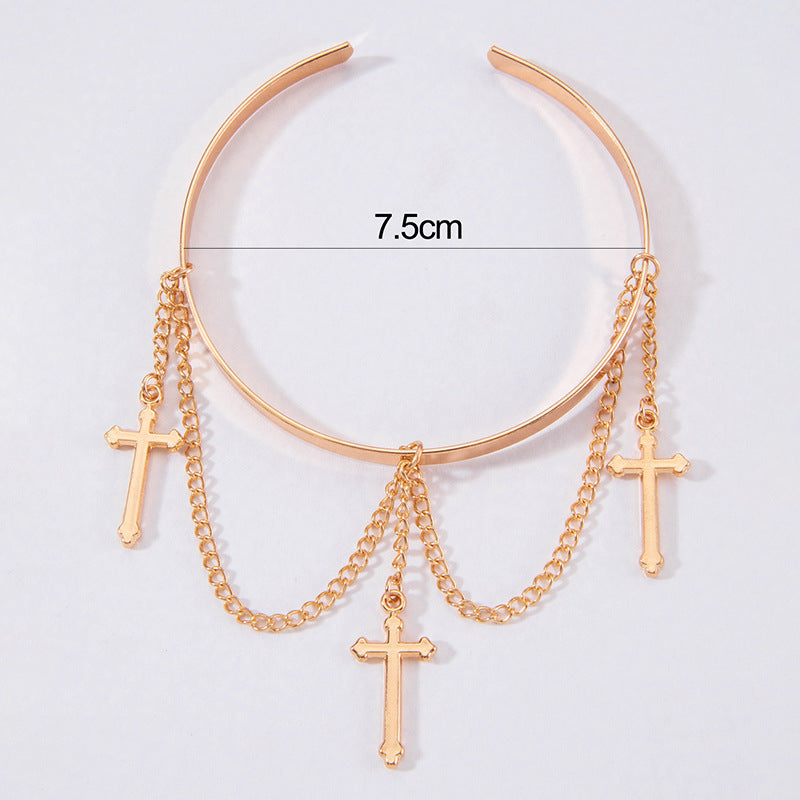 Metal cross tassel arm chain beach arm bracelet jewelry