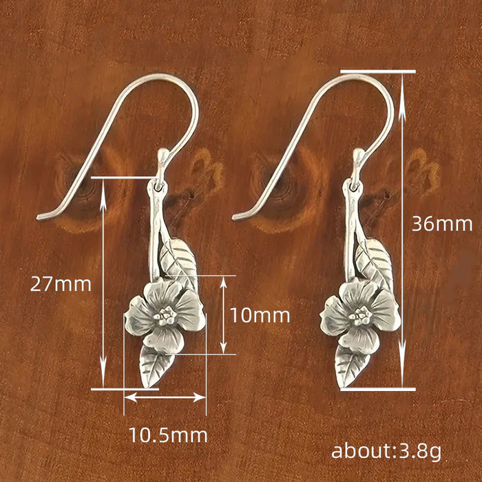 Leaf and flower earrings retro simple earrings