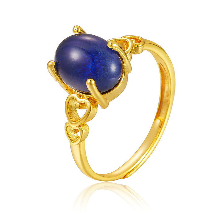 Wholesale copper diamond-set temperature-sensitive oval cabochon open ring