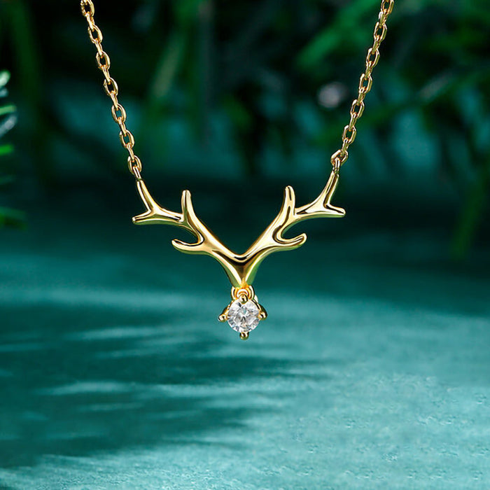 Big antler zircon pendant necklace Christmas ornaments