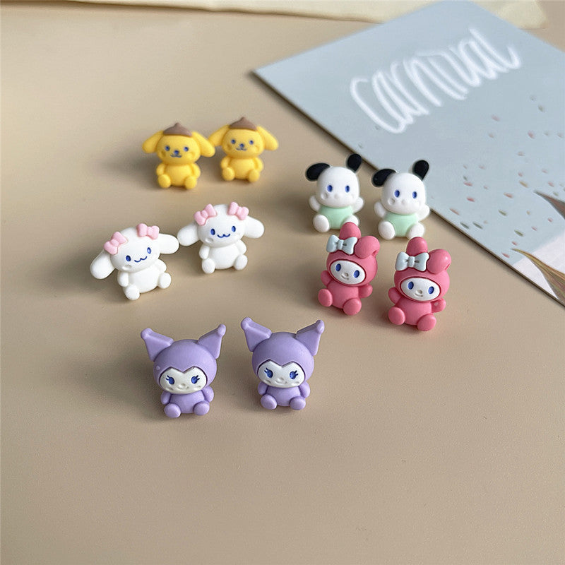 Puppy Earrings S925 Silver Needle Playful and Interesting Earrings