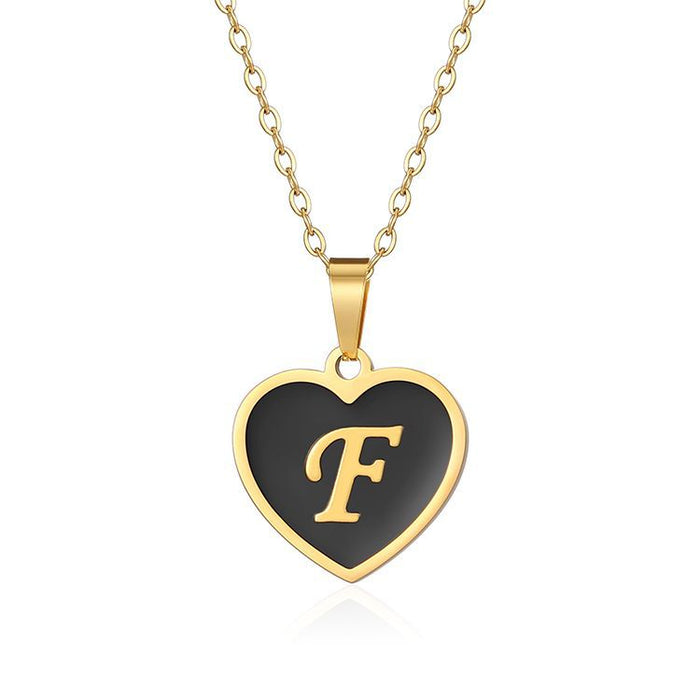 European and American new stainless steel letter necklace, gold titanium steel clavicle chain