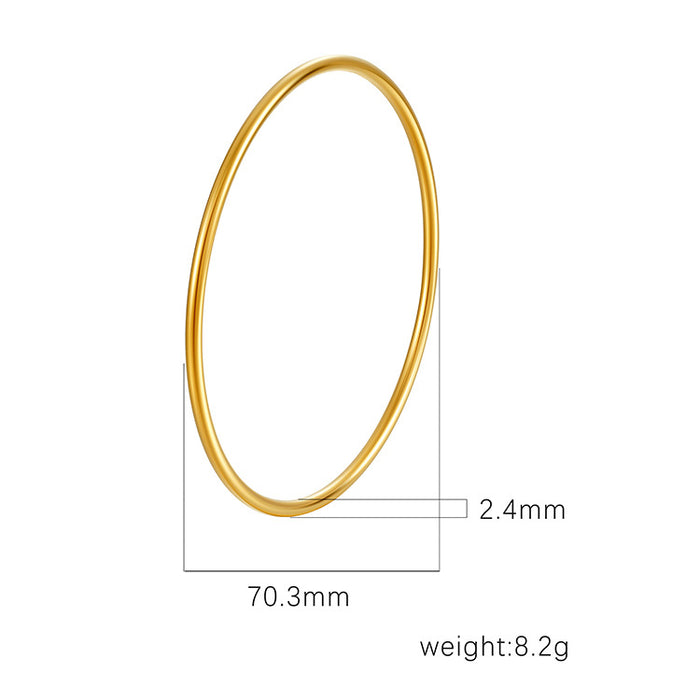 Stainless steel 18K gold plated simple women's bracelet